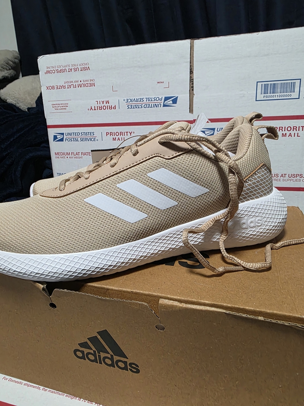 adidas Men’s Beige Athletic Sneakers - Lightweight Everyday Shoe